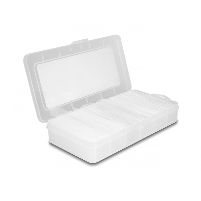 Delock Hőre zsugorodó cső készletdoboz, a zsugorodás aránya 2:1 szimpla és dupla falu belső ragasztó (20866) (20866)