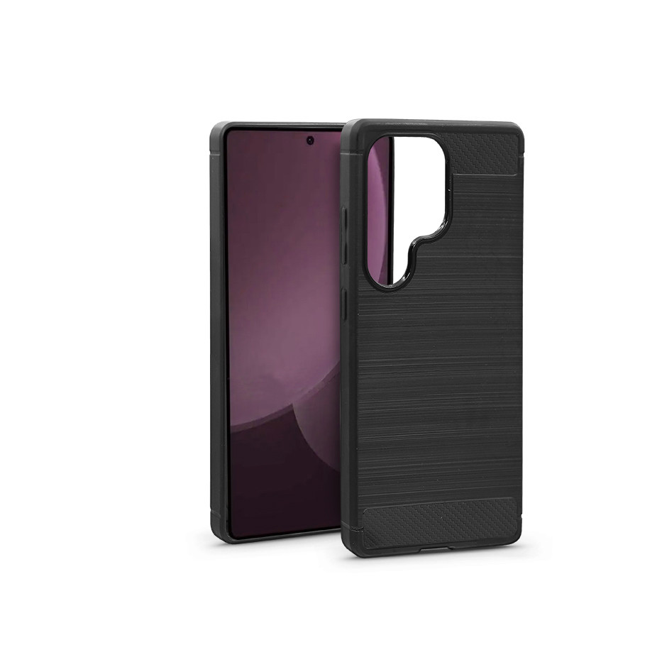 Haffner Carbon szilikon tok - Samsung SM-S938 Galaxy S25 Ultra - fekete (HF339974)