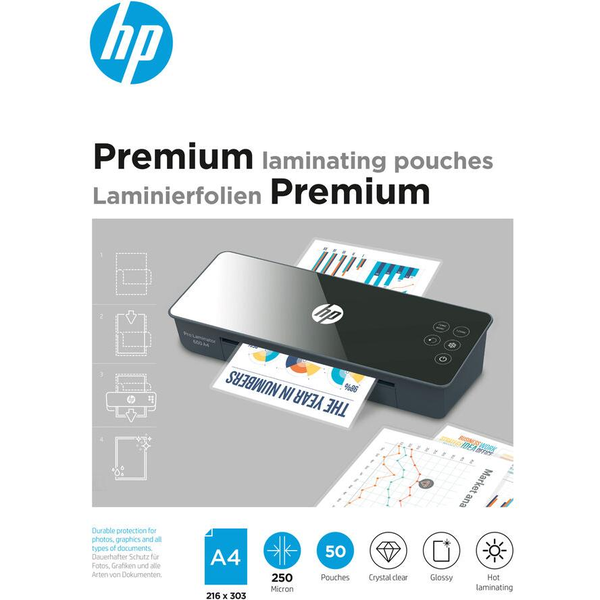 HP Laminierfolien Premium A4 250 Micron  50x