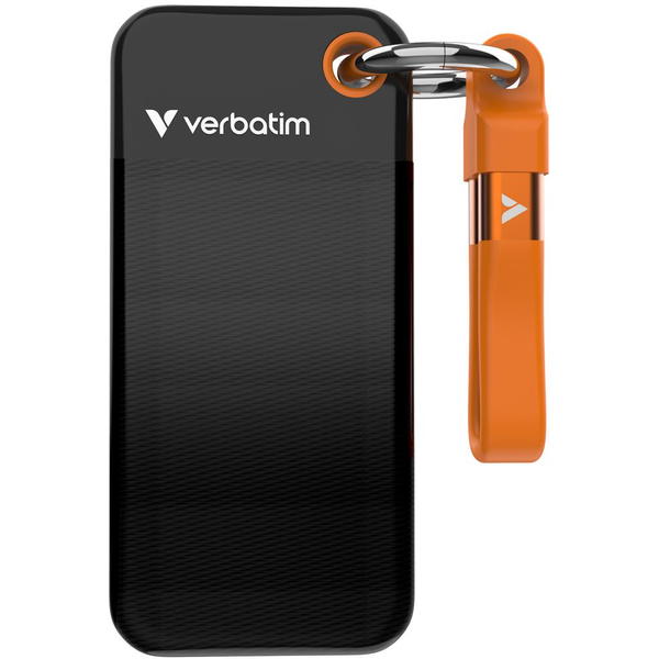 Verbatim Pocket SSD 2 TB USB Type-C 3.2 Gen 2 (3.1 Gen 2) Sort, Orange