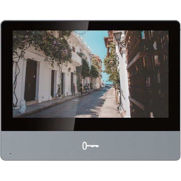 Hikvision DS-KH8350-TE1 (beltéri egység, 7" touch screen, PoE, szürke) IP kaputelefon