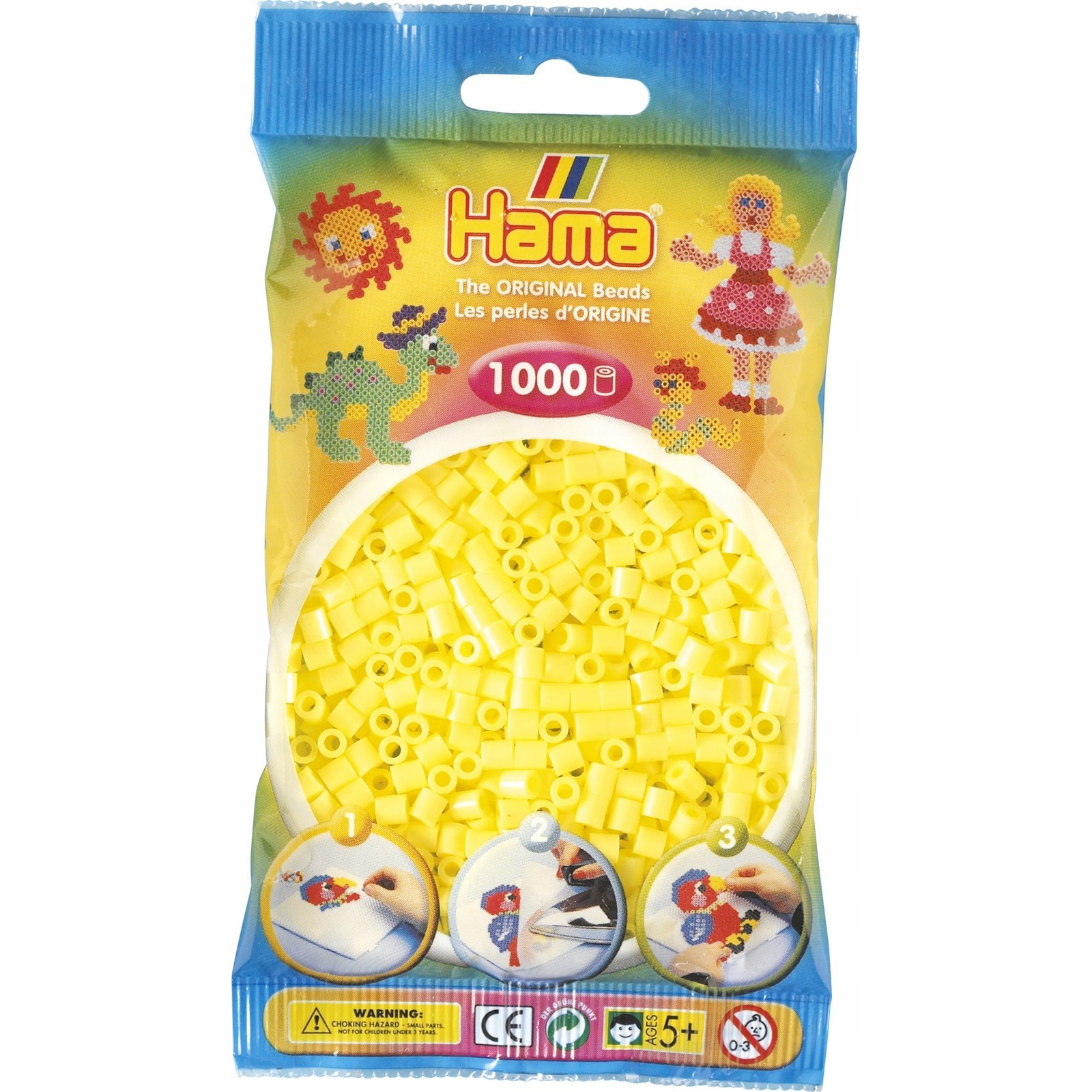 Hama: Pasztell sárga vasalható gyöngy 1000db-os Midi (207-43) (HA207-43)