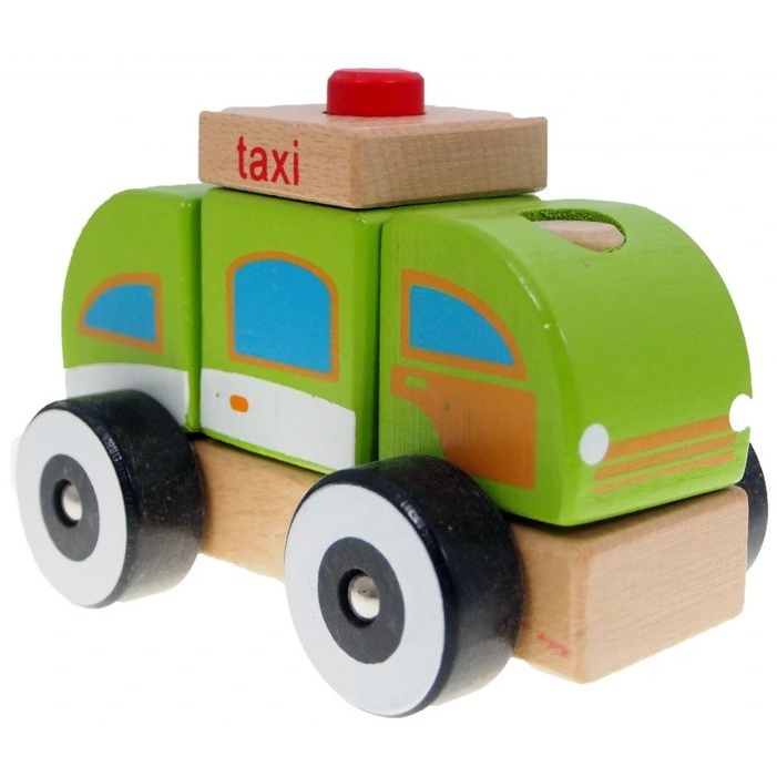 IBox W05C010 Fa taxi játékautó építőkockák - Zöld (W05C010)
