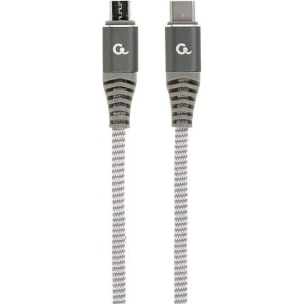 Gembird CC-USB2B-CMMBM USB-C apa - MicroUSB-B apa 2.0 Adat és töltő kábel 1.5m - Szürke (CC-USB2B-CMMBM-1.5M)