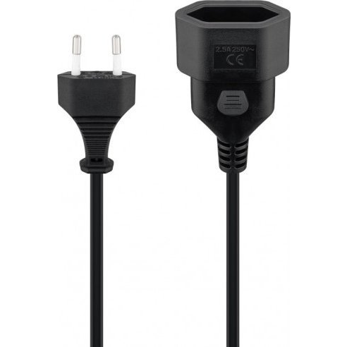 Goobay 64616 250V Hálózati lengő hosszabbító 2m - Fekete ( )