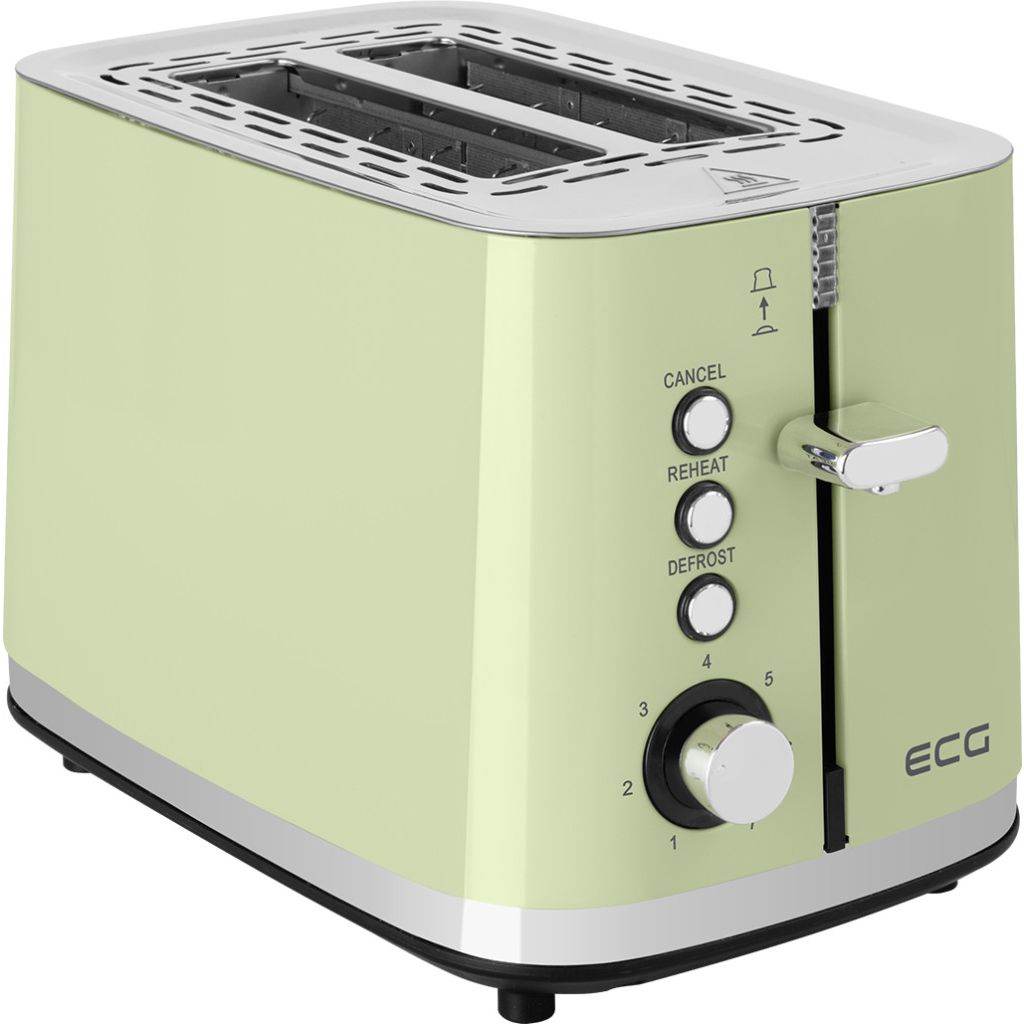 ECG ST 2766 Vintage 2 szeletes kenyérpirító 925W - Oliva (ST-2766GREEN)