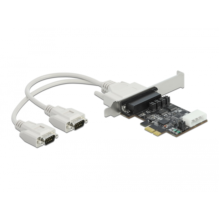 Delock PCI Express Kártya > 2 x soros RS-232 tápfeszültséggel 5 V / 12 V (89909) (89909)