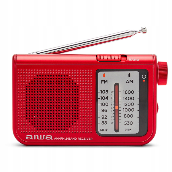 Aiwa RS-55RD Hordozható AM/FM Zsebrádió fülhallgatóval - Piros