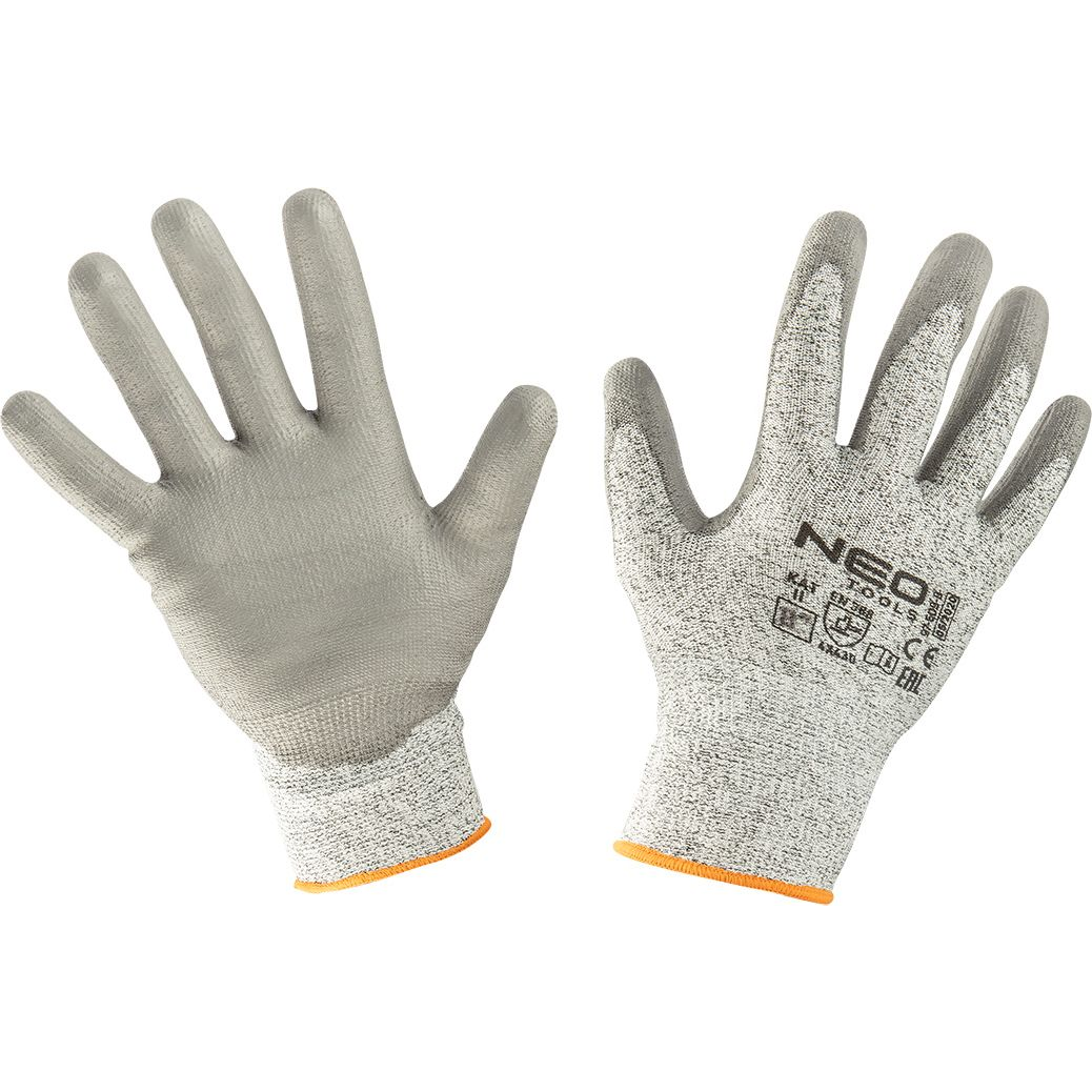 NEO 97-609-8 Munkakesztyű, Vágásbiztos Kesztyű, Pu Bevonattal, 4X43D, 8