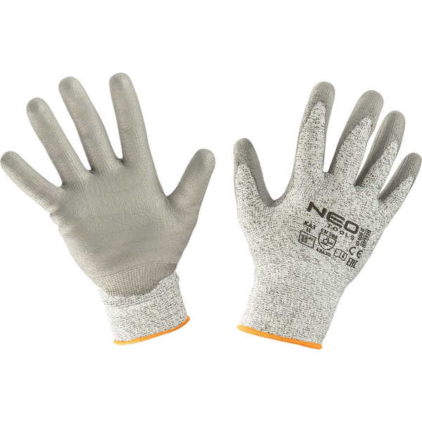 NEO 97-609-8 Munkakesztyű, Vágásbiztos Kesztyű, Pu Bevonattal, 4X43D, 8"