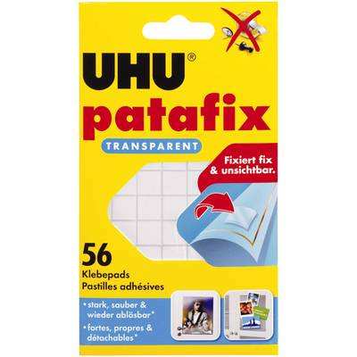 Ragasztó lapok, UHU patafix, átlátszó, tartalom: 56 db (48815)