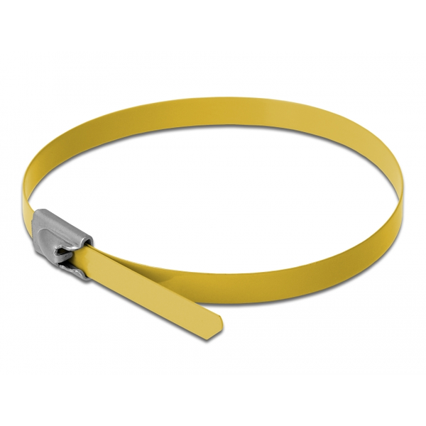 DELOCK Edelstahlkabelbinder L 400 x B 4,6 mm gelb 10 Stück