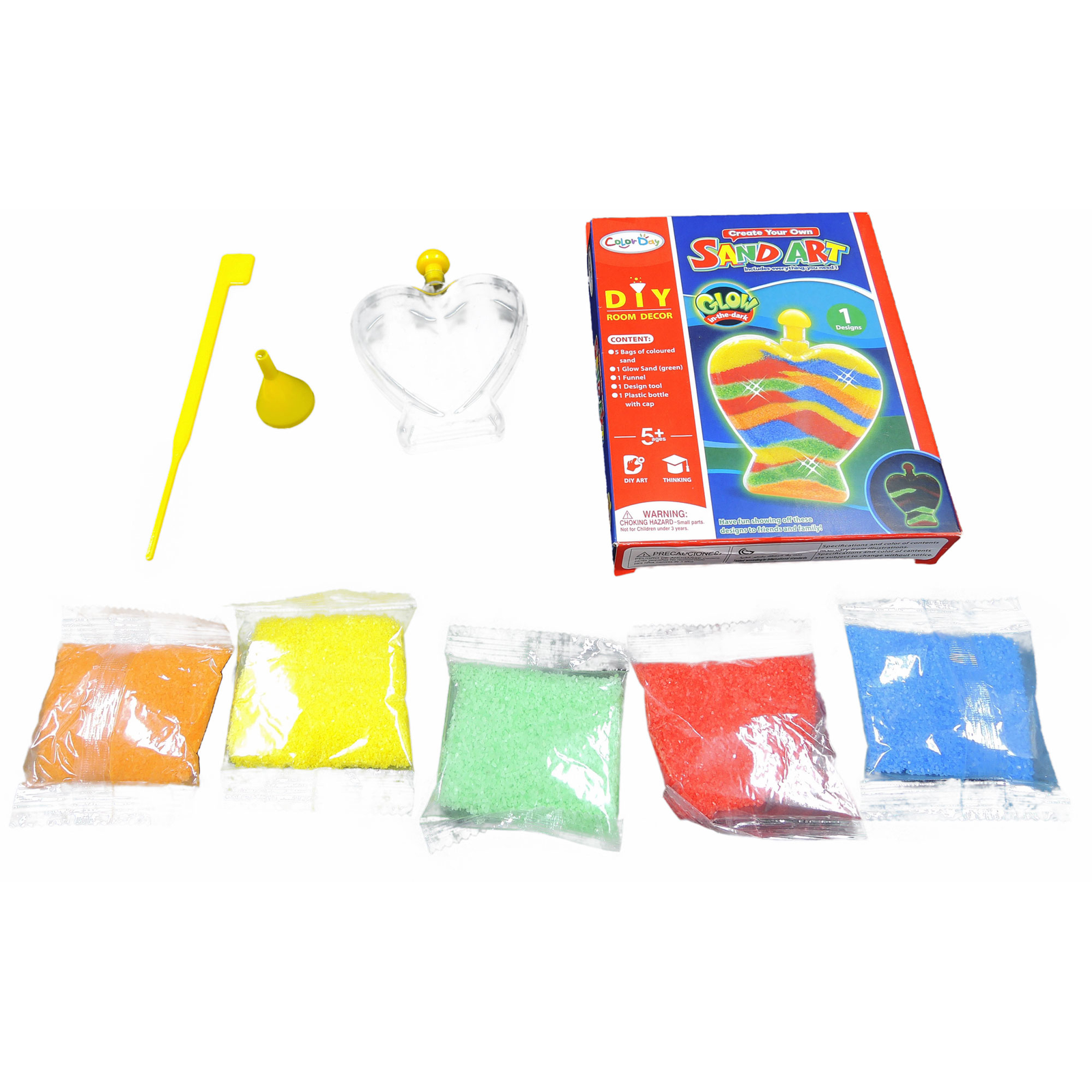Sötétben világító homok üvegdísz készítő szett (8928)