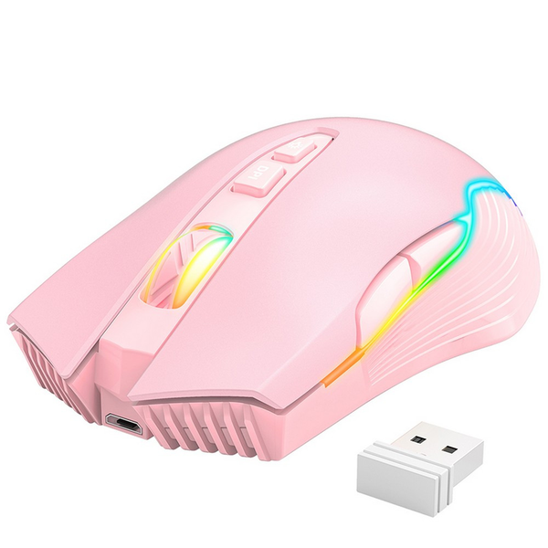 Onikuma CW905S RGB безжична геймърска мишка, розова