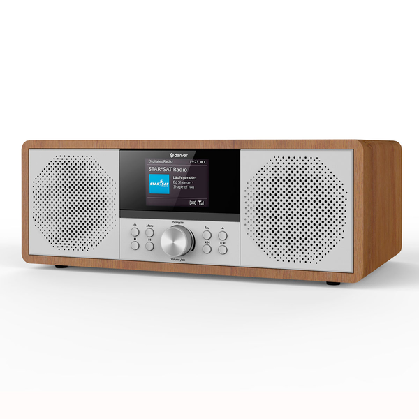 Радио FM/DAB Denver, Памет 250 станции, AUX, Кафяв