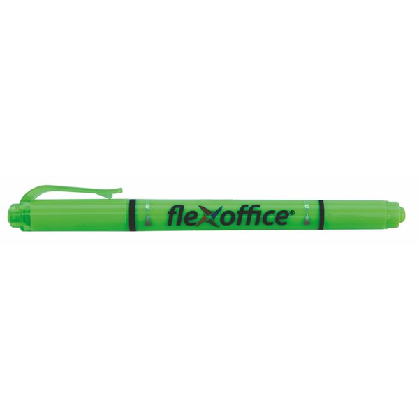 Flexoffice HL01 1.0/4.0mm Kétvégű Szövegkiemelő - Zöld (12 db/cs)