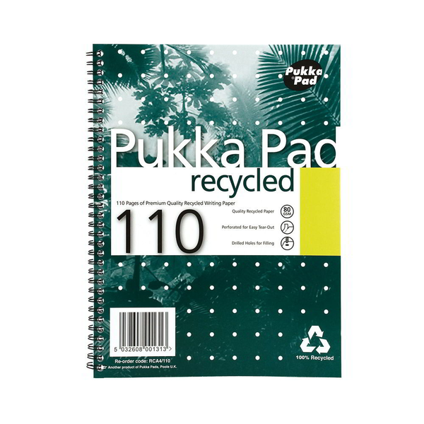 Pukka Pad Recycled 55 lapos A5 vonalas spirálfüzet