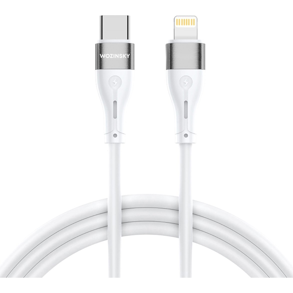 Wozinsky WSTCL2 Type-C-Lightning Kábel PD 30W 2 m-Fehér (5907769308789)
