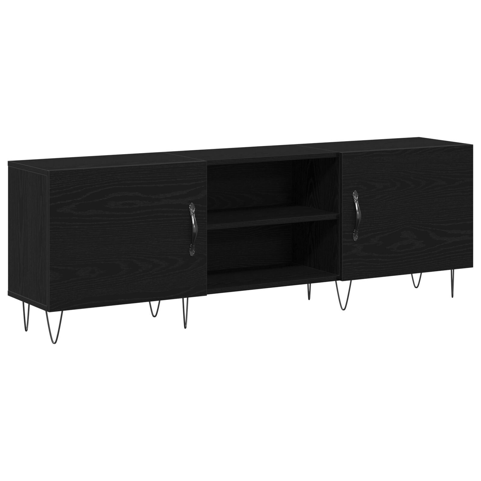 TV Szekrény Fekete Tölgy 150x30x50 cm Műanyag Fa (862961)