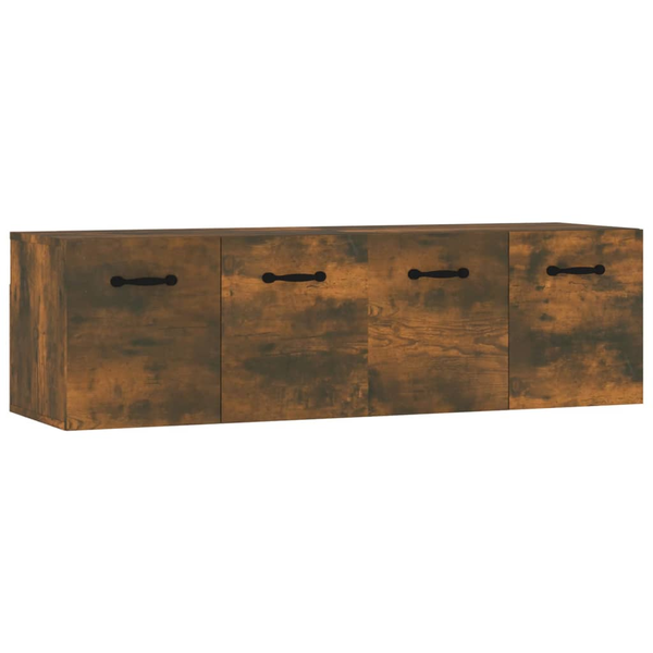 2 db füstös tölgyszínű szerelt fa faliszekrény 80x35x36,5 cm