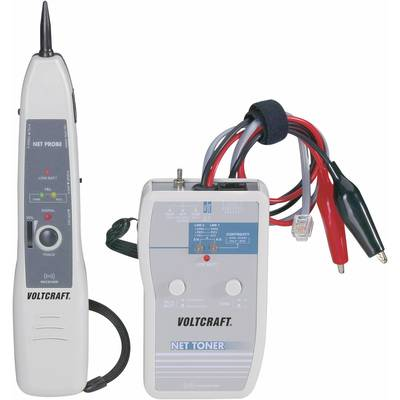 Vezetékvizsgáló kábelteszter és hanggenerátoros vezetékkereső RJ45, koax F csatlakozóval Voltcraft LSG-3 TCT-680 (LSG-3)