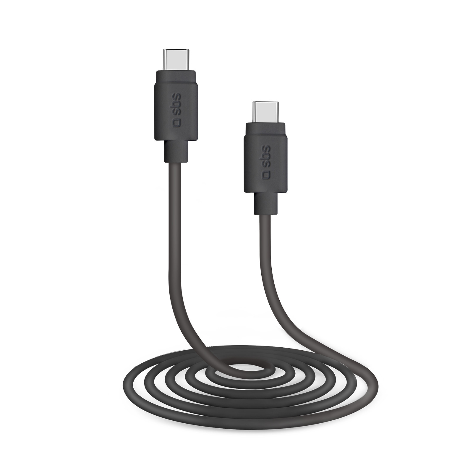 SBS TECABLETCC20K USB-C apa - USB-C apa 2.0 Adat és töltő kábel - Fekete (1.5m) (TECABLETCC20K)