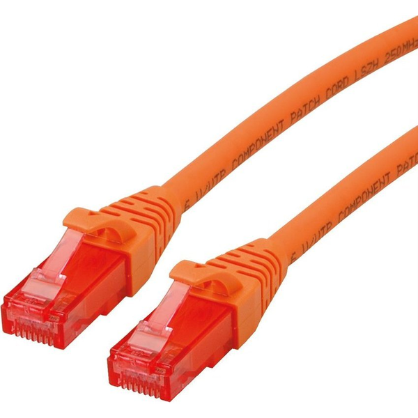 Roline 21.15.2570 RJ45 Hálózati kábel, patchkábel CAT 6 U/UTP 0.50 m Narancs Árnyékolatlan, Halogénmentes, Lángálló 1 db