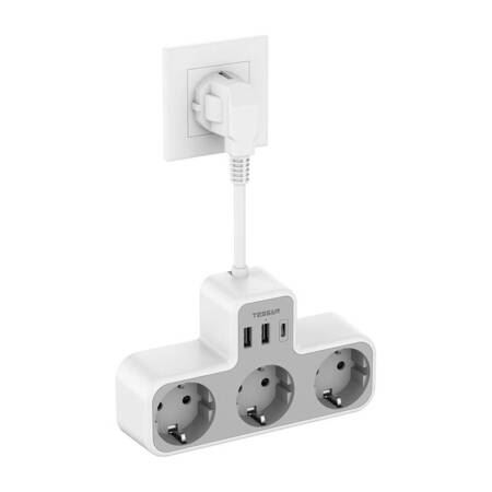 Tessan 3x AC, 2x USB-A, 1x USB-C hálózati elosztó (TS-323X-C) (TS-323X-C)