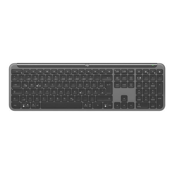 Logitech K950 Signature Slim tastatur Kontor RF trådløs + Bluetooth QWERTZ Tysk Grafit