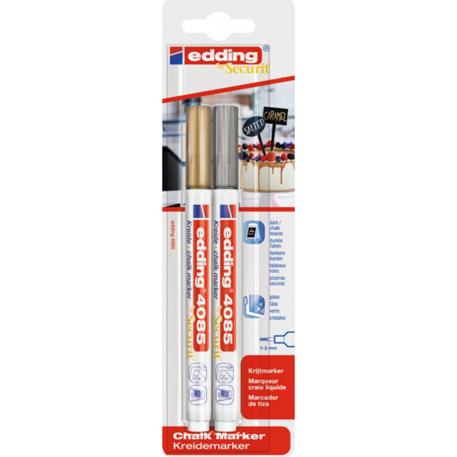 Edding 4085 4-4085-2-15354 Kréta jelölő Arany, Ezüst 1 mm, 2 mm (ED-4085-2-15354)