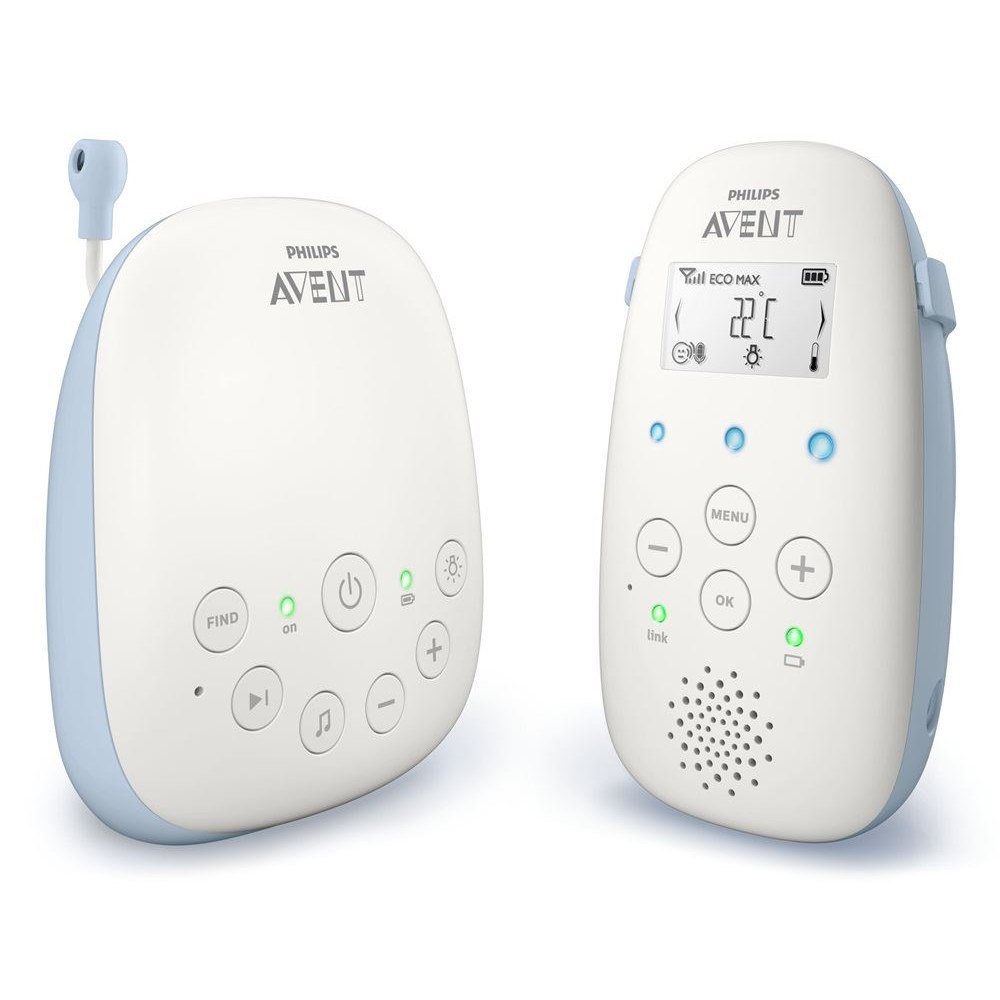 Philips AVENT SCD715/52 bébiőr DECT babatelefon Kék, Fehér (SCD715/52)