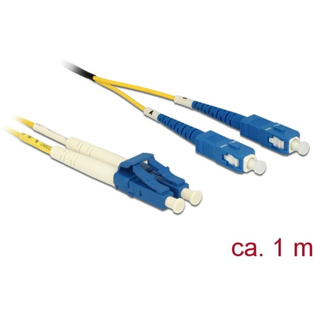 Delock Kábel, optikai szálas LC > SC egyszeres OS2, 1 m (84609) (84609)