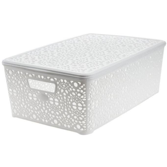 Mega Plast MONAKO XL + fedő, 14,5 × 40,3 × 27cm, fehér (MAT26411)