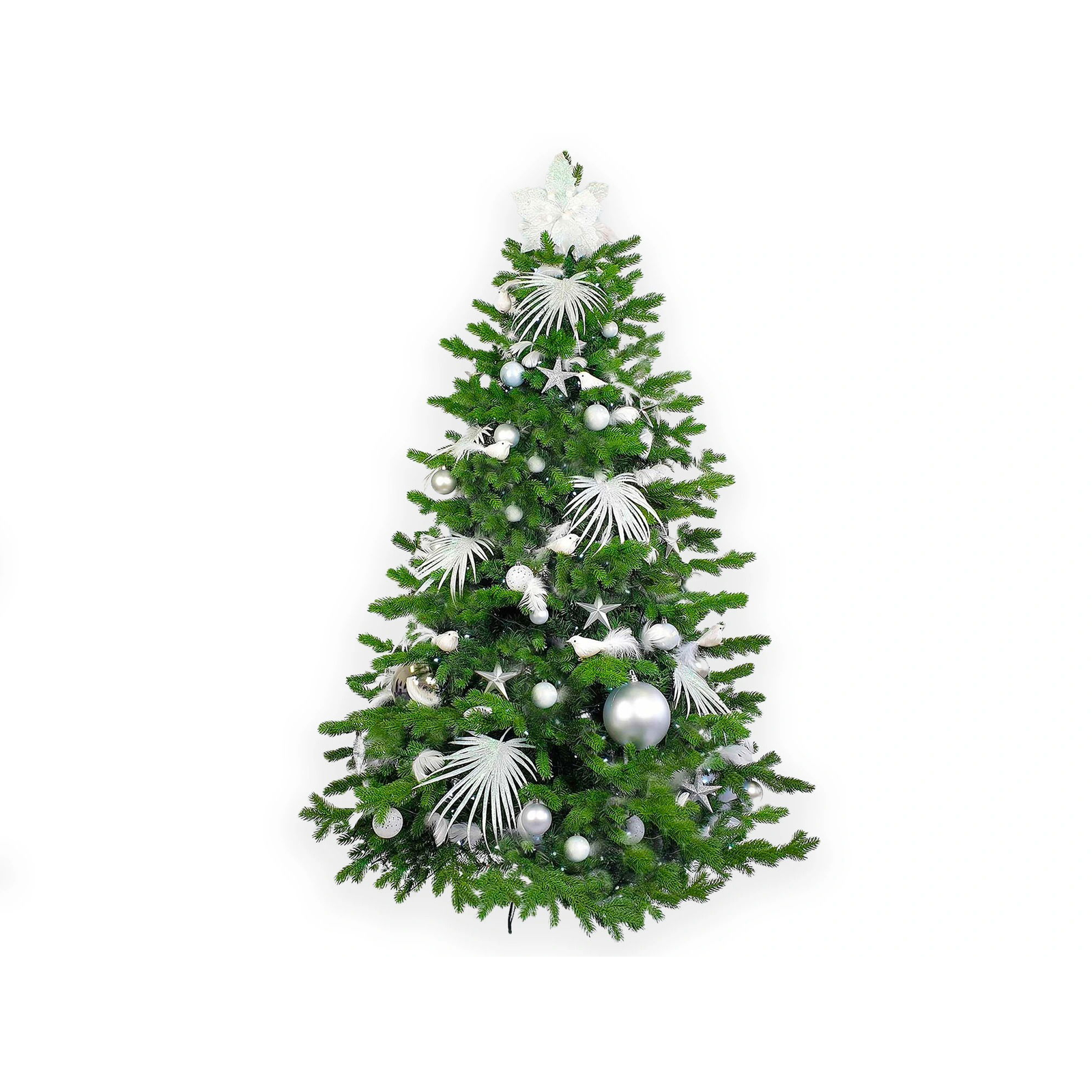 LAALU Díszített karácsonyfa - SARKVIDÉKI FEHÉR II, 200 db dísz, 300 cm (LAU-3001-300B)