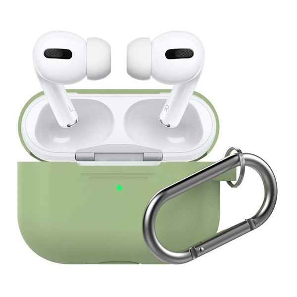Phoner Simple Apple Airpods Pro szilikon tok akasztóval avokádó (PN-CP-P1-3-AG) (PNCPP13AG)