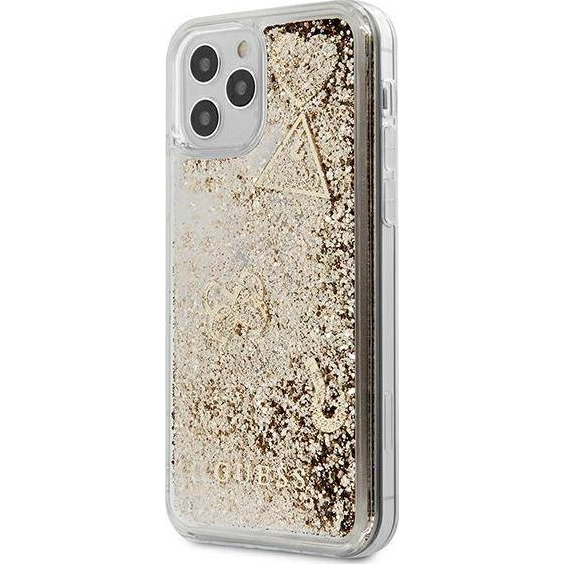 Калъф Guess Liquid Glitter Charms за Apple iPhone 12 Pro Max, Gold