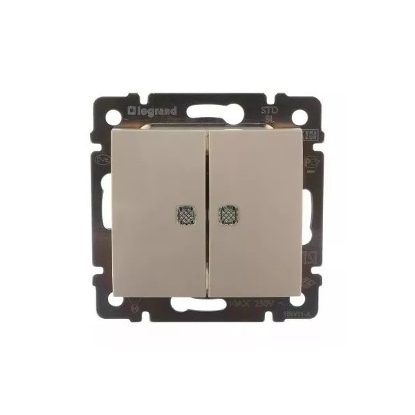 Legrand 774112 Valena kettős jelzőfénnyel elefántcsont váltókapcsoló (774112)