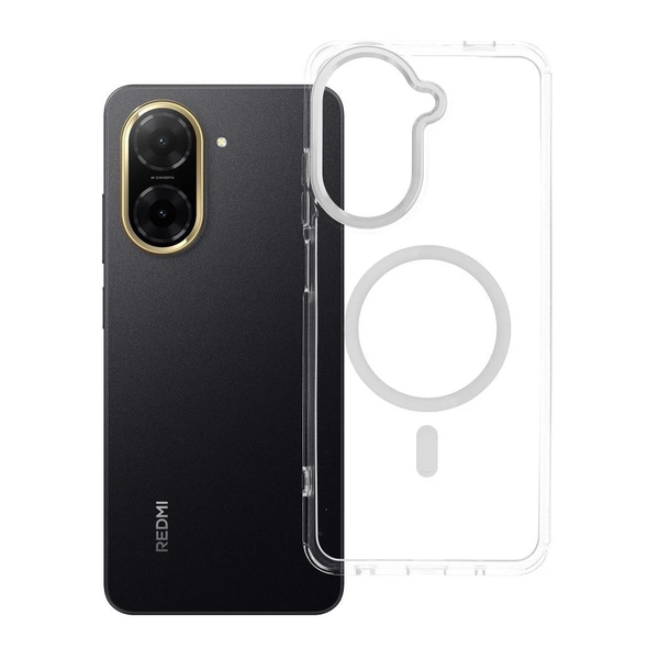 XIAOMI Redmi A5 készülékhez FRAME CLEAR HYBRID MAG COVER tok MagSafe kompatibilis átlátszó
