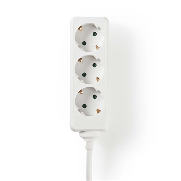 Nedis EXSO315F1WTB földelt 3 aljzatos elosztó, 1,5m, H05VV-F 3G1,5mm2, 3680 W | 16 A (EXSO315F1WTB)