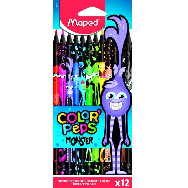 MAPED: Color Peps Monster színes ceruza készlet - háromszögletű 12 db (IMA862612) (IMA862612)