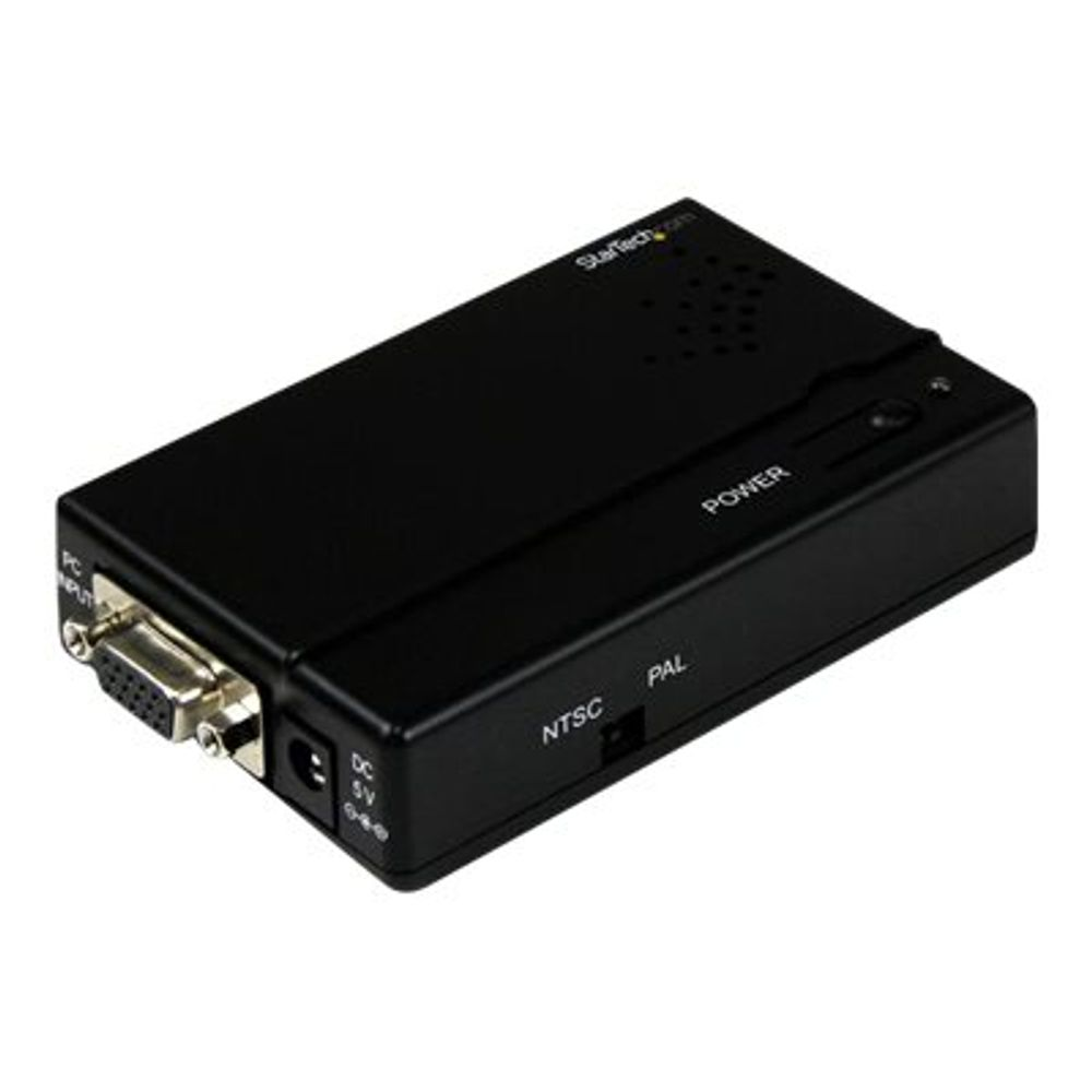 StarTech.com High Resolution VGA to Composite (RCA) or S-Video Converter - PC to TV Video Adapter - 1600x1200 RGB to TV (VGA2VID) - video converter - black (VGA2VID)