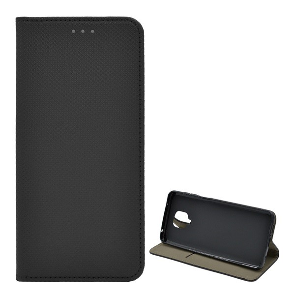 Tok álló, bőr hatású (FLIP, oldalra nyíló, asztali tartó funkció, rombusz minta) FEKETE [Xiaomi Redmi Note 9 Pro] (5996457977109)