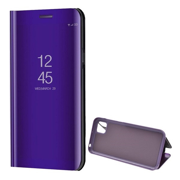 Huawei Y5p / Honor 9S, Oldalra nyíló tok, hívás mutatóval, Smart View Cover, lila (utángyártott) (RS98125)