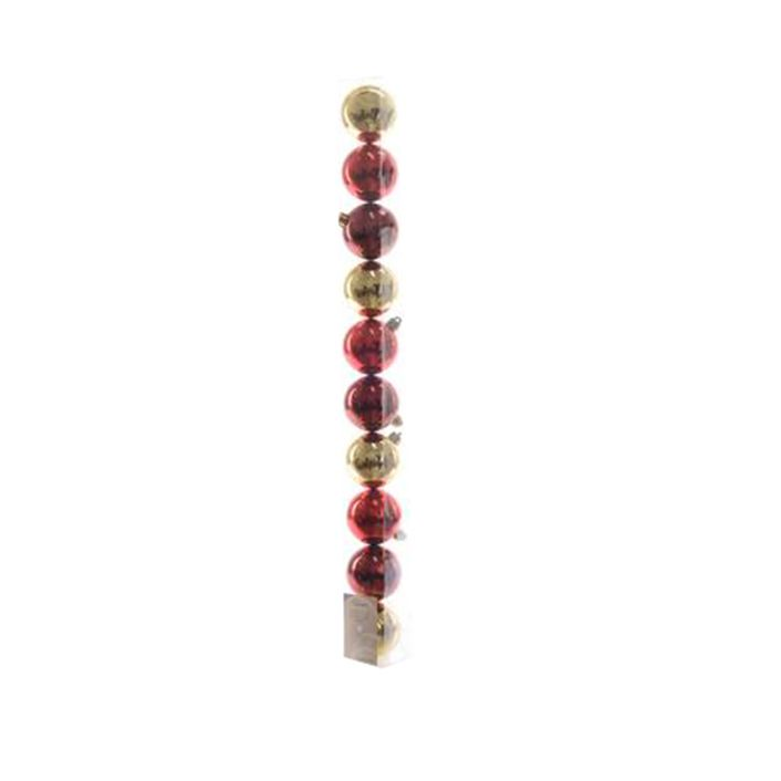 Hausmann Törésbiztos karácsonyfadísz (10 db) Bordó/Piros/Arany (20351)