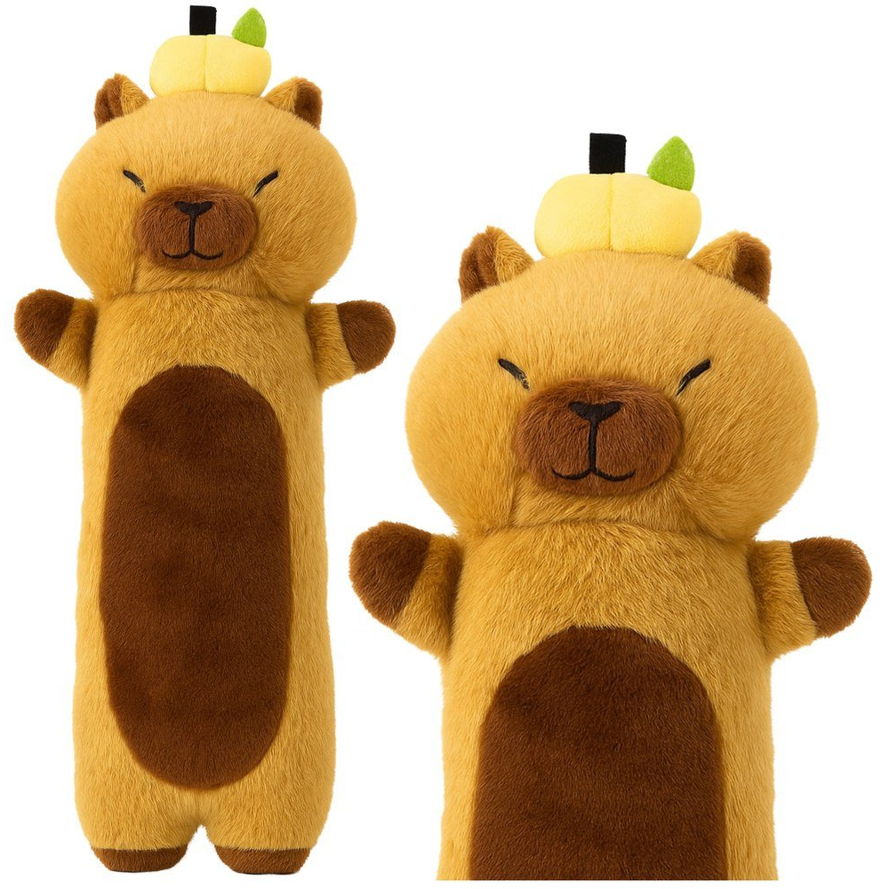 Plüss Kabalafigura Capybara Gyümölcs Párnával Hosszúkás Szárral Barna 65 cm