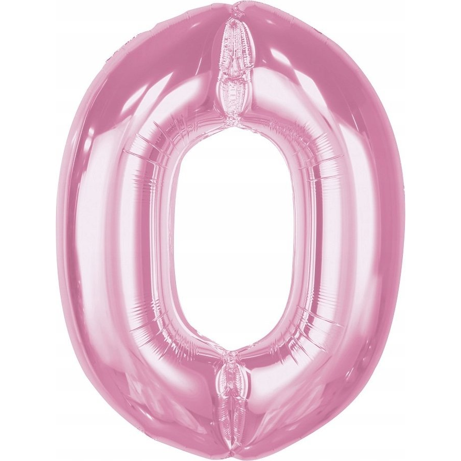Szám Fólia Lufi - 92 cm, 0-ás, Rózsaszín (633836)