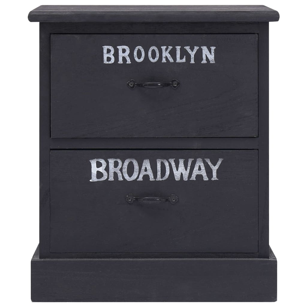 fekete császárfa éjjeliszekrény 38 x 28 x 45 cm (284058)