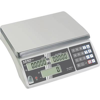 Számláló mérleg Kern Mérési tartomány (max.) 30 kg Leolvashatóság 2 g Hálózatról üzemeltetett, Akkuról üzemeltetett Ezüst (CXB 30K2)