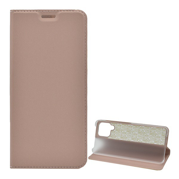 Samsung Galaxy A22 4G (Sm-A225), Galaxy M22 (Sm-M225F) Стоящ калъф, кожен ефект (обръщане, странично отваряне, функция за настолен държач) Розово злато 2