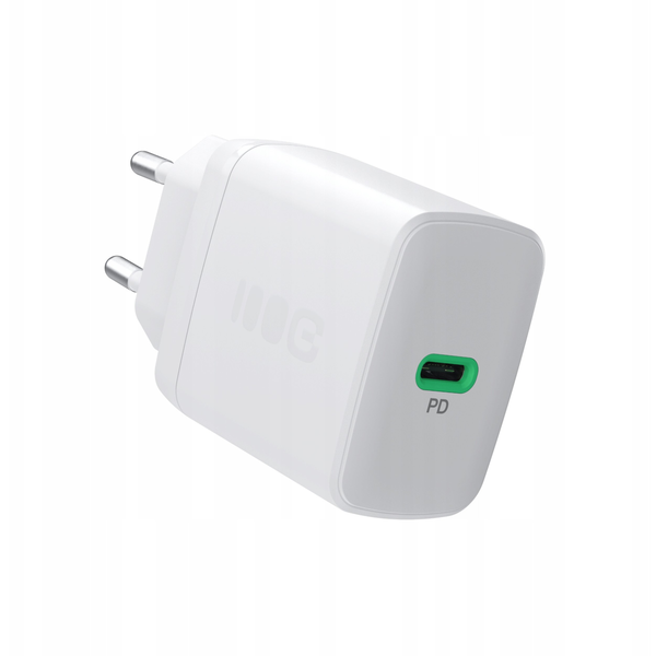 GreenCell PowerSource Solo30 Töltő USB-C, Fehér, 30W Power Delivery Hálózati AdapterCHARB-GC-30C-W